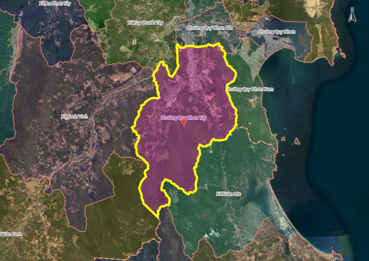 Hình ảnh bản đồ phường Quy Nhơn Tây mới
