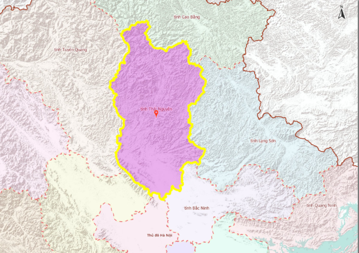 Bản đồ hành chính tỉnh Thái Nguyên mới sau khi hợp nhất với tỉnh Bắc Kạn