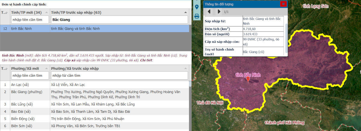 Tra cứu thông tin xã phường sau sáp nhập dễ dàng trên bản đồ số