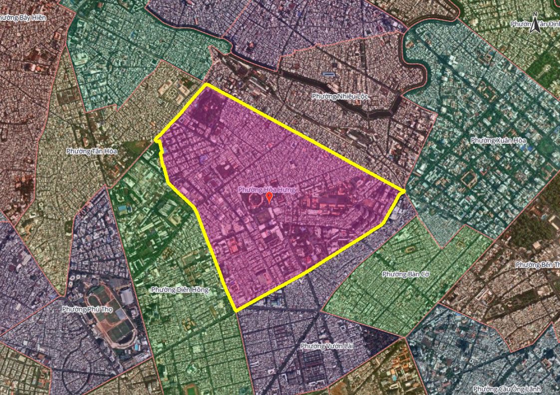 Hình ảnh minh họa sơ đồ khu vực phường Hòa Hưng