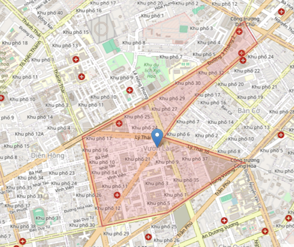 Sơ đồ sáp nhập các phường 1, 2, 4, 9, 10 thành phường Vườn Lài