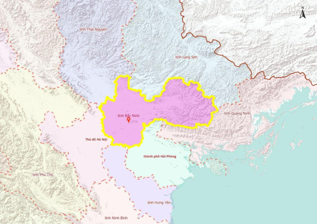 Bản đồ khu vực tỉnh Bắc Ninh mới