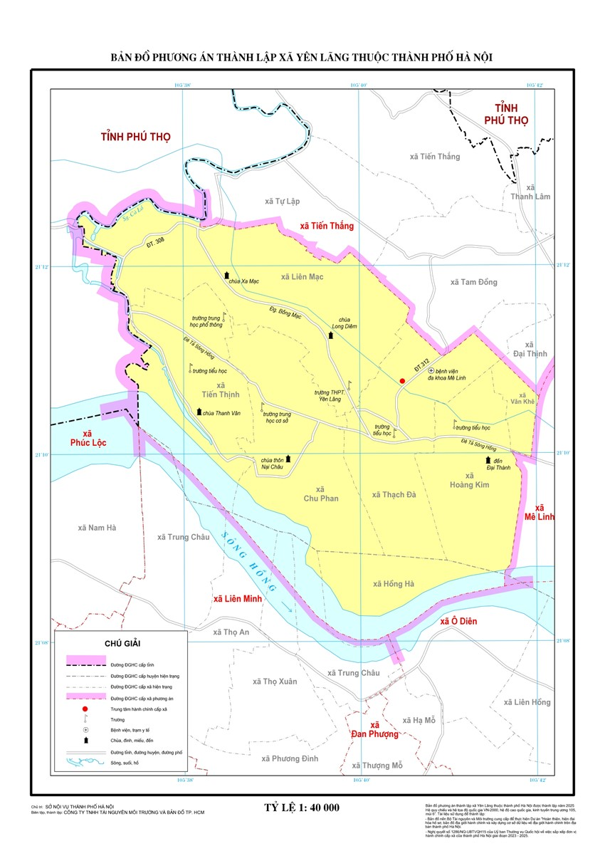 Hình ảnh bản đồ xã Yên Lãng mới