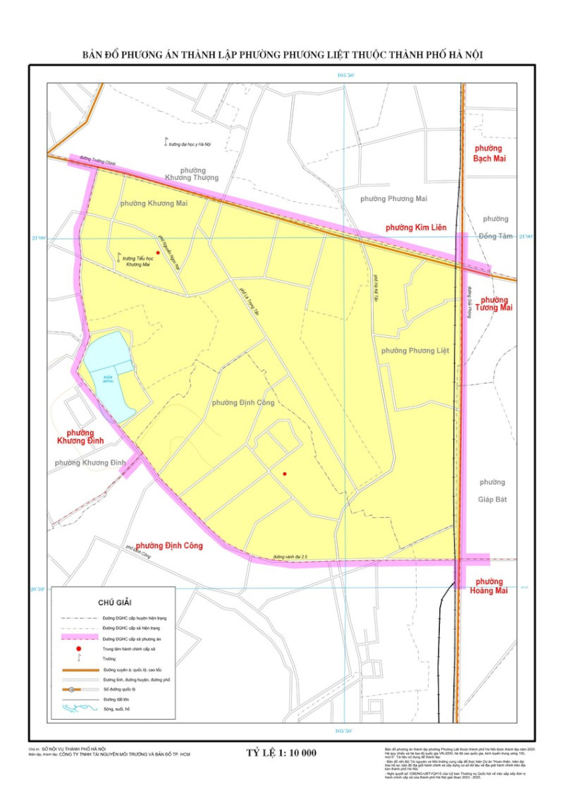 Hình ảnh bản đồ phường Phương Liệt mới