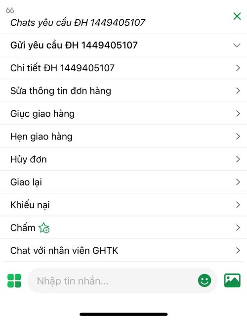 Khách hàng vào mục “Chats yêu cầu” và lựa chọn yêu cầu cần hỗ trợ