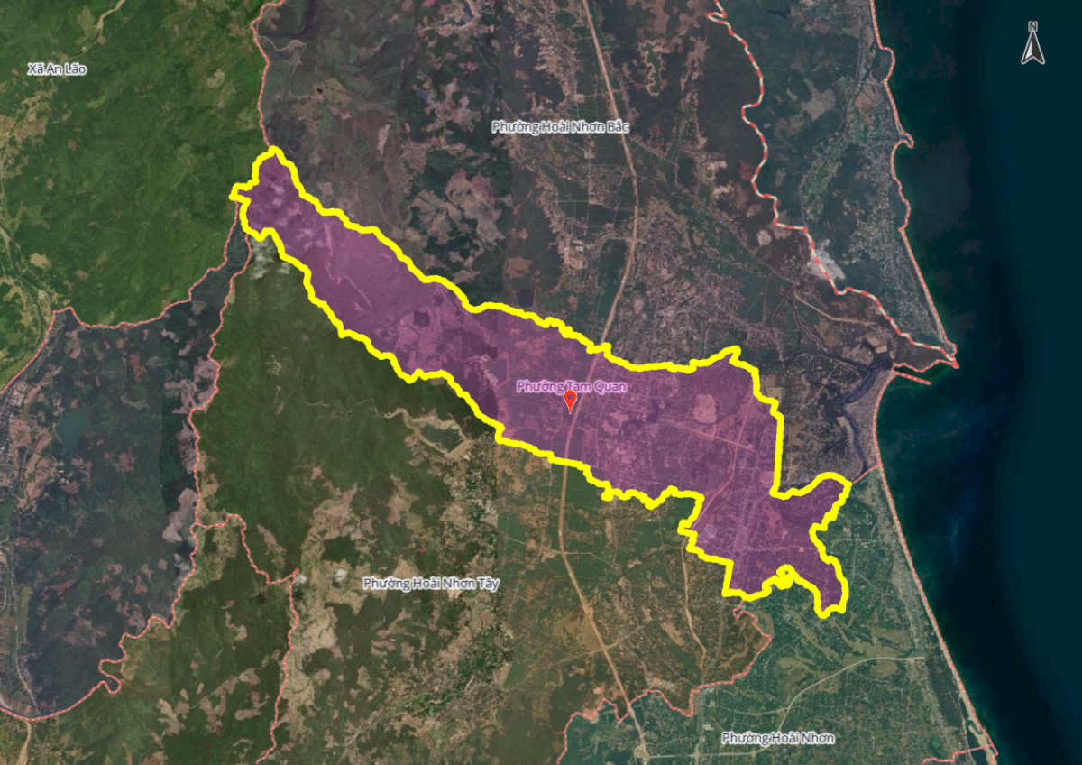 Bản đồ khu vực phường Tam Quan mới