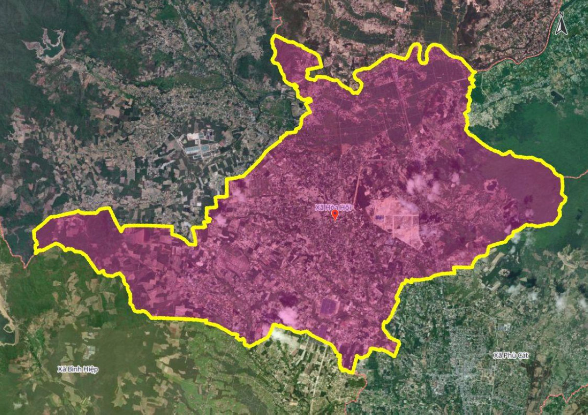 Hình ảnh bản đồ xã Hòa Hội mới