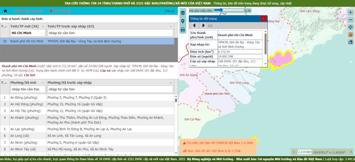 Cách tra cứu bản đồ minh họa khu vực huyện Ba Tri