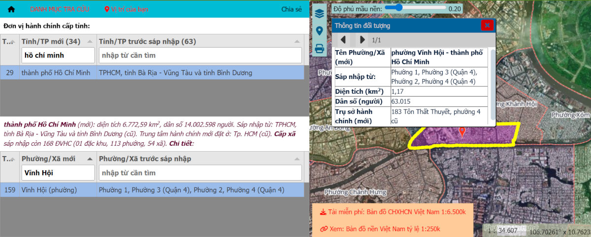 Tra cứu thông tin phường Vĩnh Hội sau sáp nhập trên bản đồ số