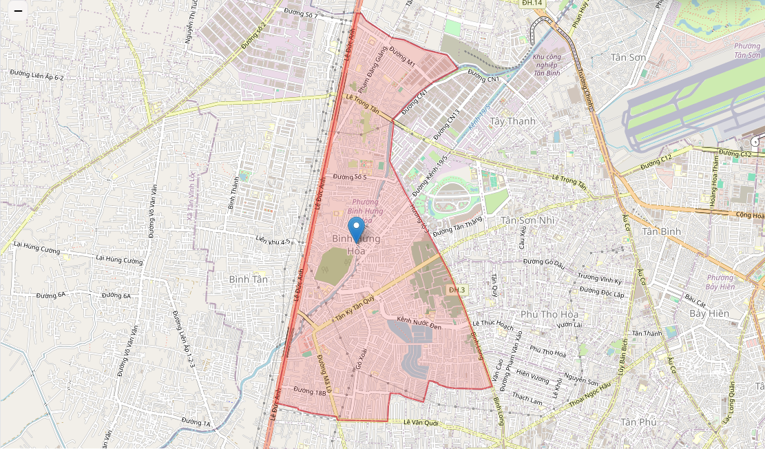 Hình ảnh bản đồ phường Bình Hưng Hòa mới sau sáp nhập