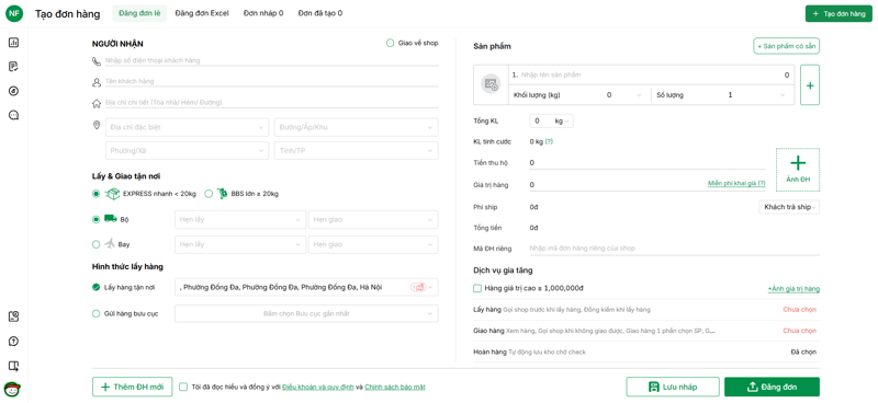 Cách tạo đơn hàng trực tiếp qua Website GHTK