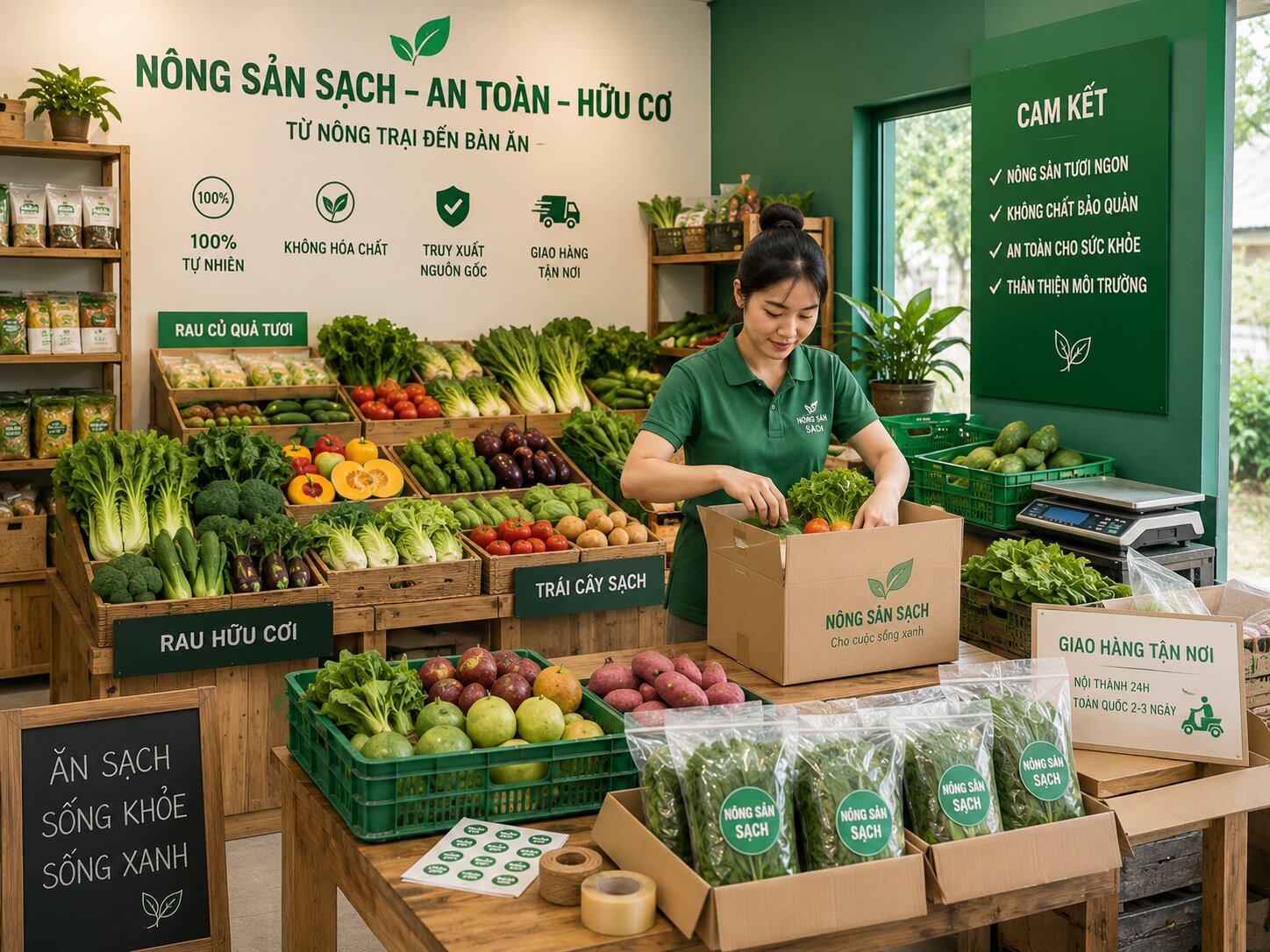 Mô hình kinh doanh nông sản, trái cây sạch phù hợp xu hướng tiêu dùng thực phẩm hữu cơ hiện nay.