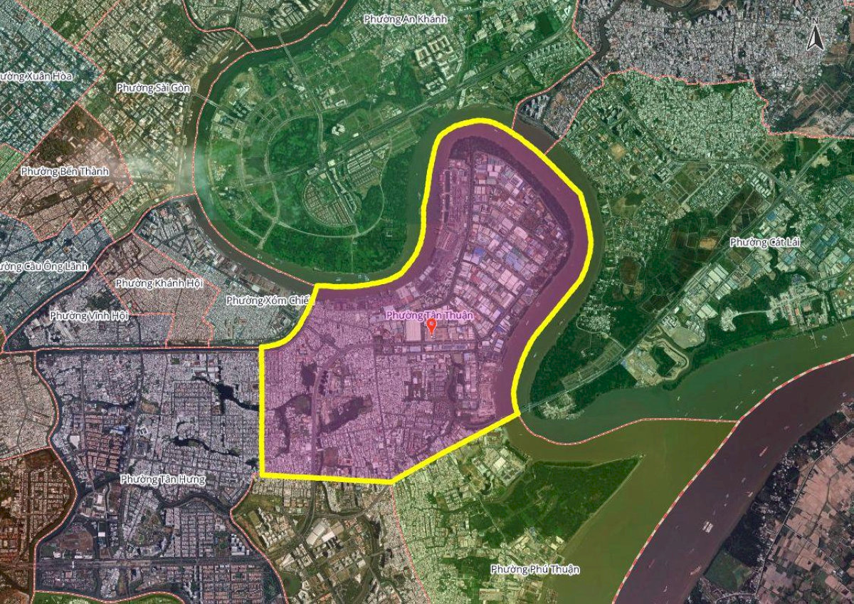 Bản đồ phường Tân Thuận mới sau sáp nhập 2025