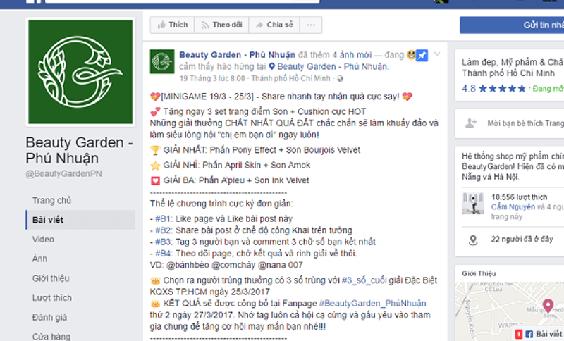 Tổ chức minigame hoặc chương trình khuyến mãi nhỏ giúp tăng tương tác cho bài đăng