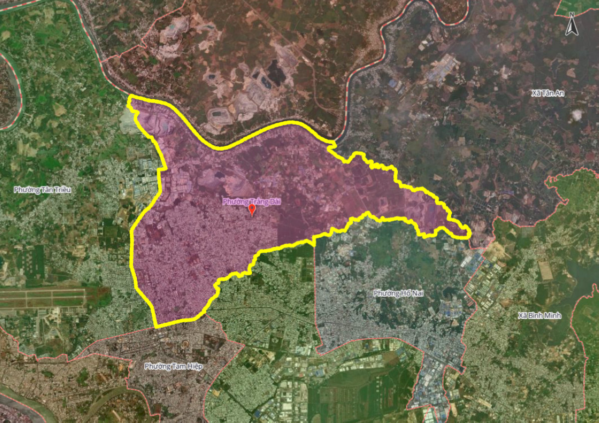 Bản đồ phường Trảng Dài mới