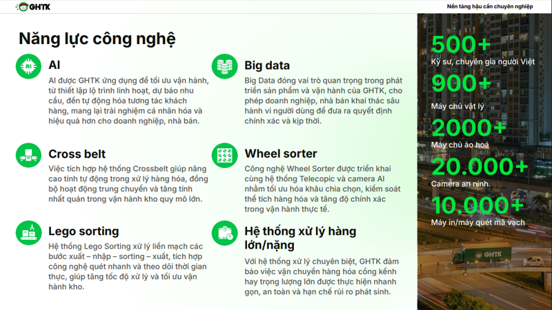GHTK tích cực phát triển nền tảng công nghệ mạnh mẽ