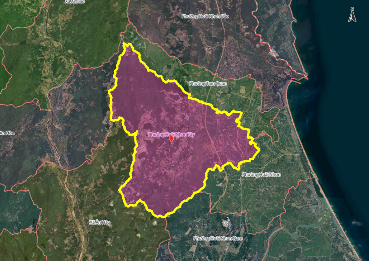 Hình ảnh bản đồ khu vực phường Hoài Nhơn Tây mới