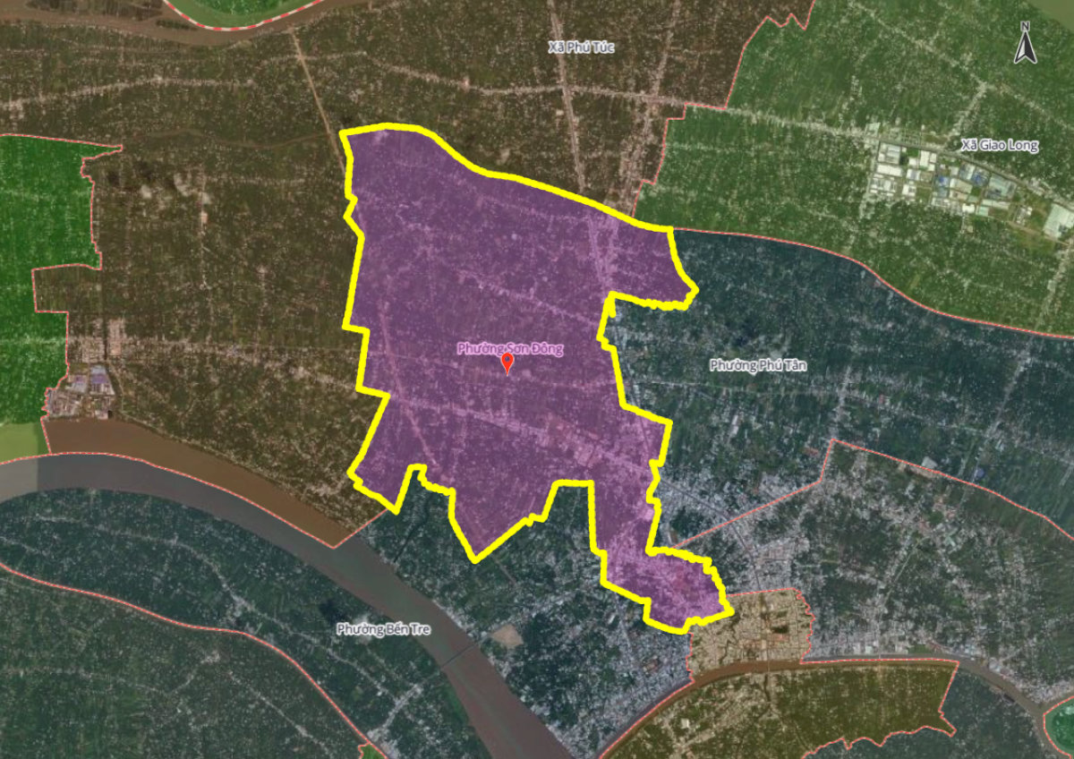 Hình ảnh bản đồ phường Sơn Đông mới