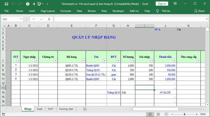 Excel được nhiều cửa hàng nhỏ dùng để quản lý dữ liệu