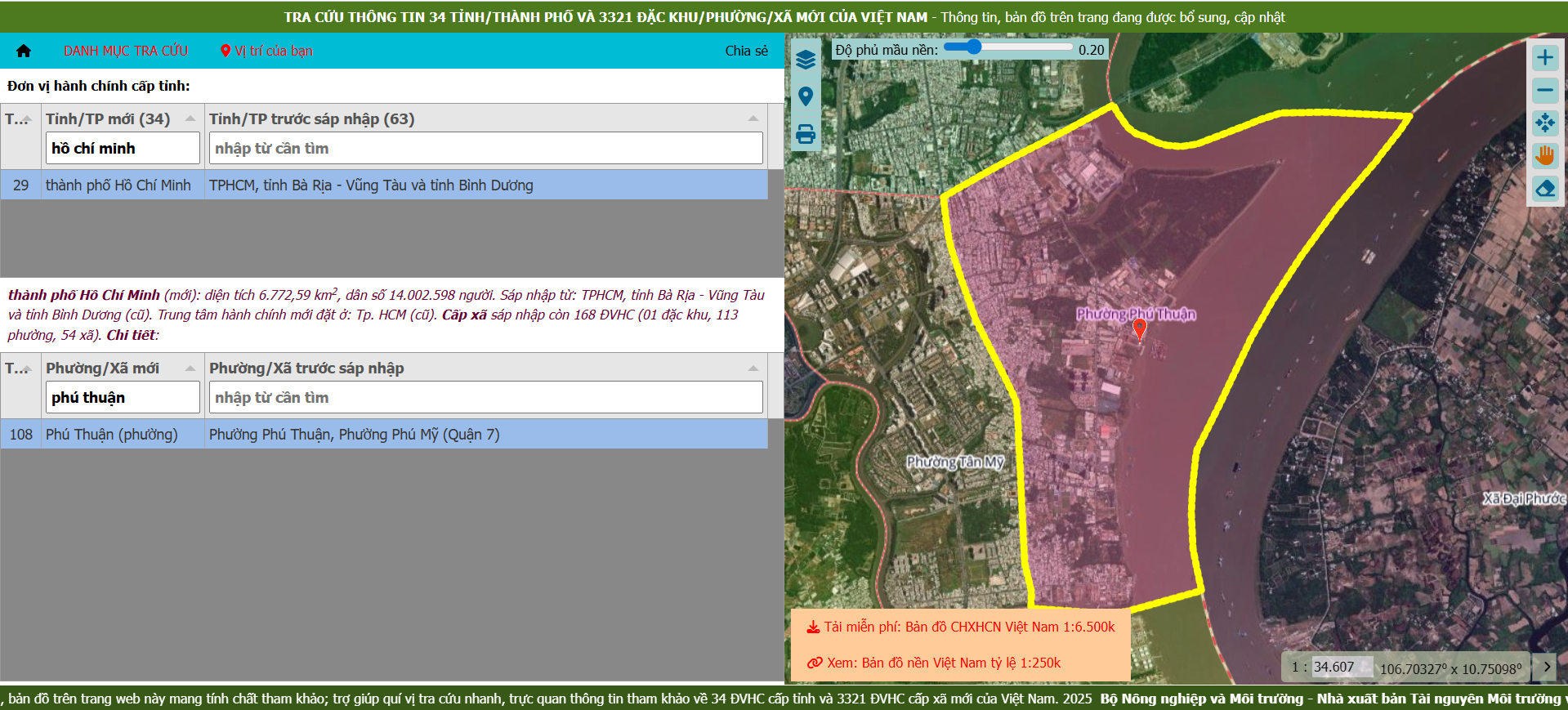 Tra cứu thông tin phường Phú Thuận sau sáp nhập trên bản đồ số