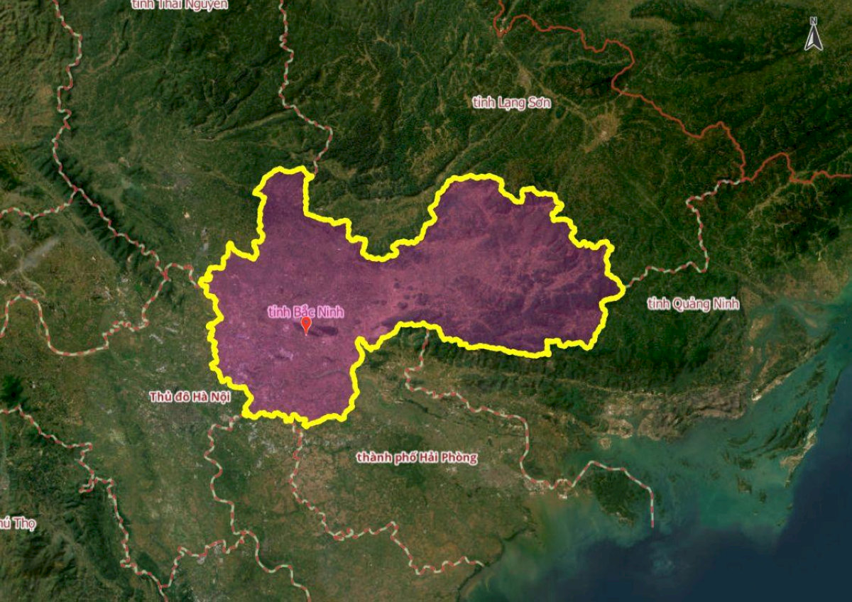 Bản đồ tỉnh Bắc Ninh mới sau khi hoàn tất sáp nhập tỉnh Bắc Giang