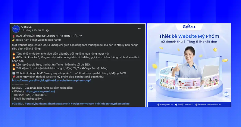 Mẫu bài đăng đề cập trực tiếp, thẳng thắn giới thiệu sản phẩm hoặc dịch vụ khá phổ biến