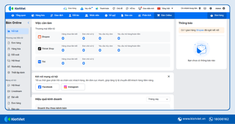 Phần mềm Kiot Việt có dao diện thuần Việt, rất dễ dùng và thuận tiện