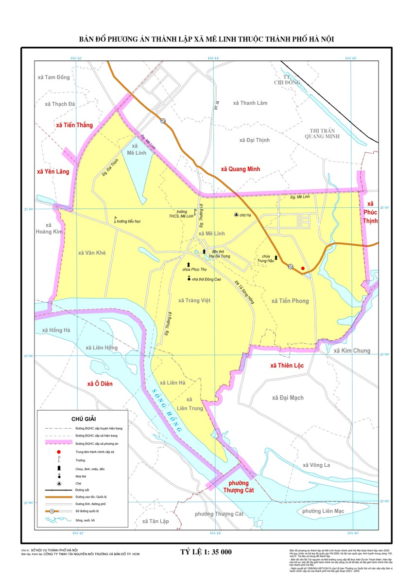 Hình ảnh bản đồ xã Mê Linh mới