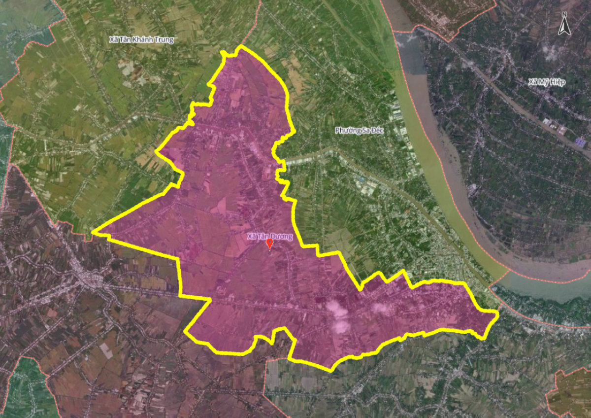 Hình ảnh bản đồ xã Tân Dương mới