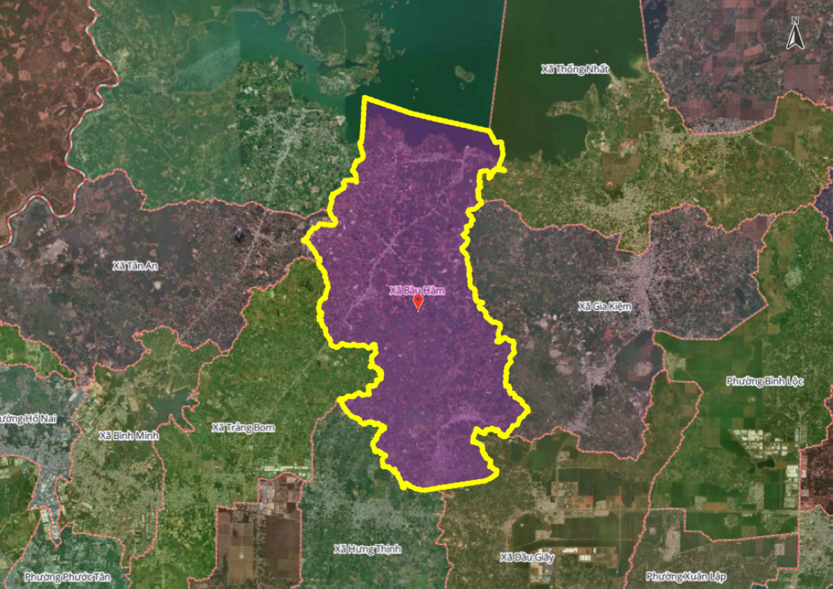 Bản đồ xã Bàu Hàm mới