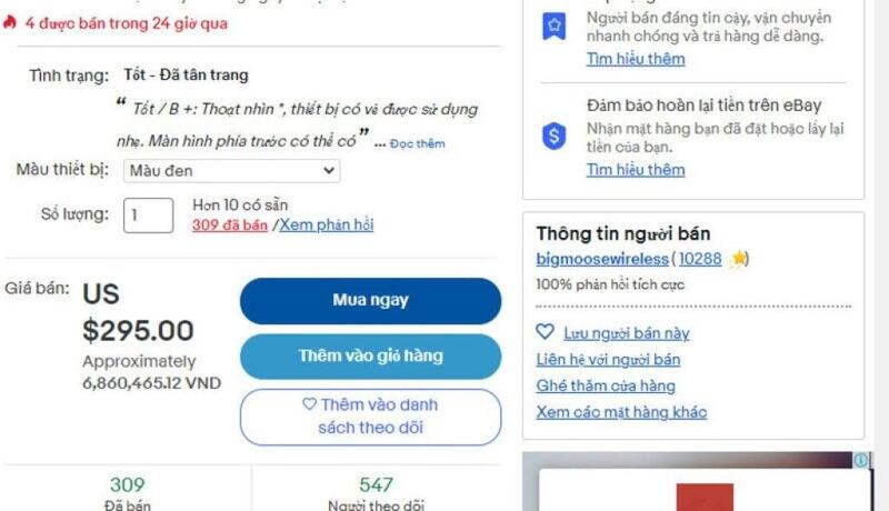 Một số shop trên eBay có hỗ trợ vận chuyển quốc tế