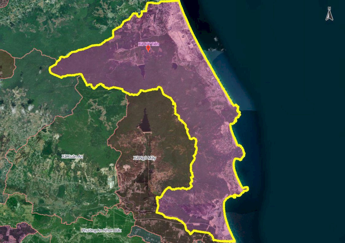 Hình ảnh bản đồ xã Cát Tiến mới