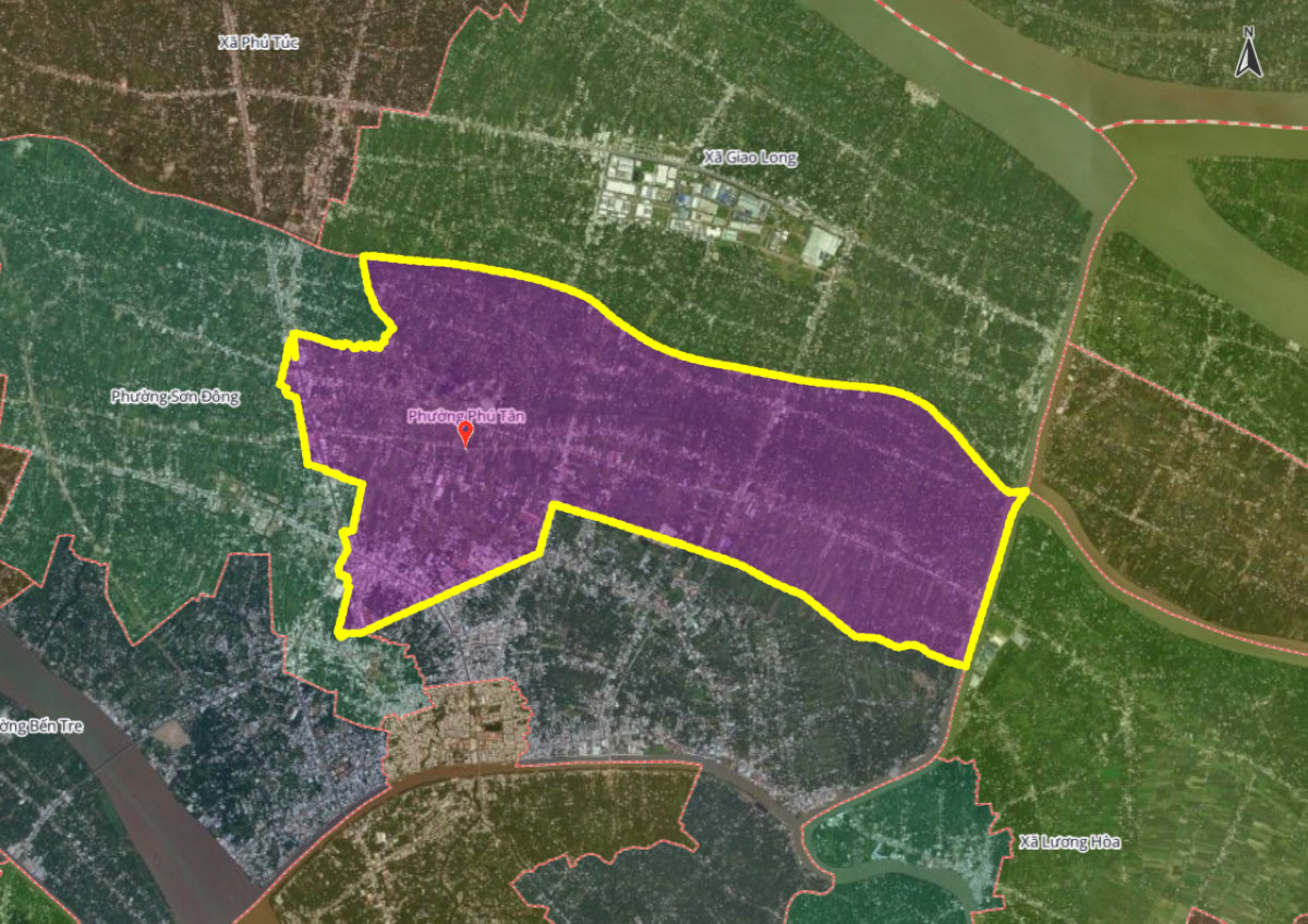 Hình ảnh bản đồ phường Phú Tân mới