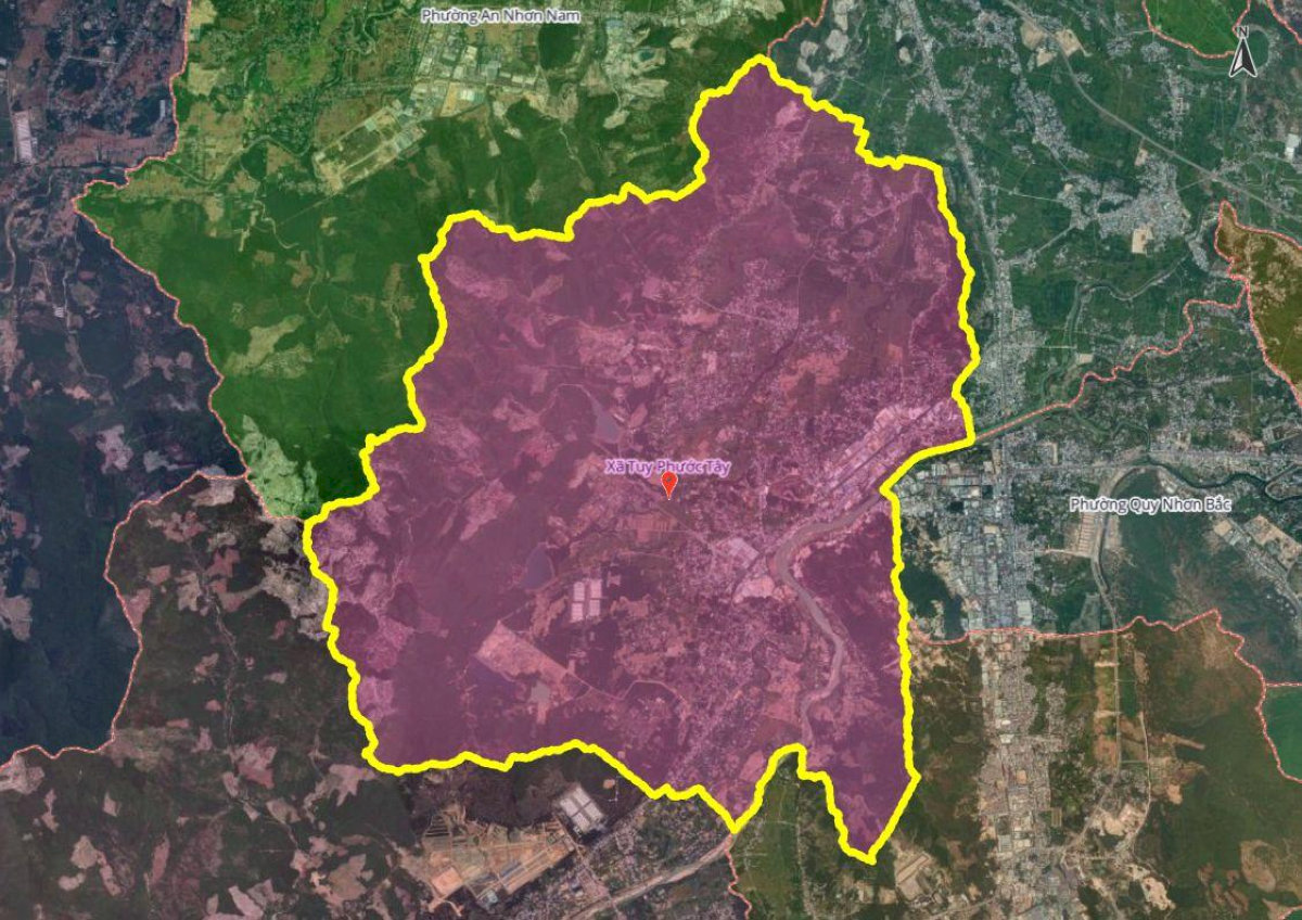 Hình ảnh bản đồ xã Tuy Phước Tây mới