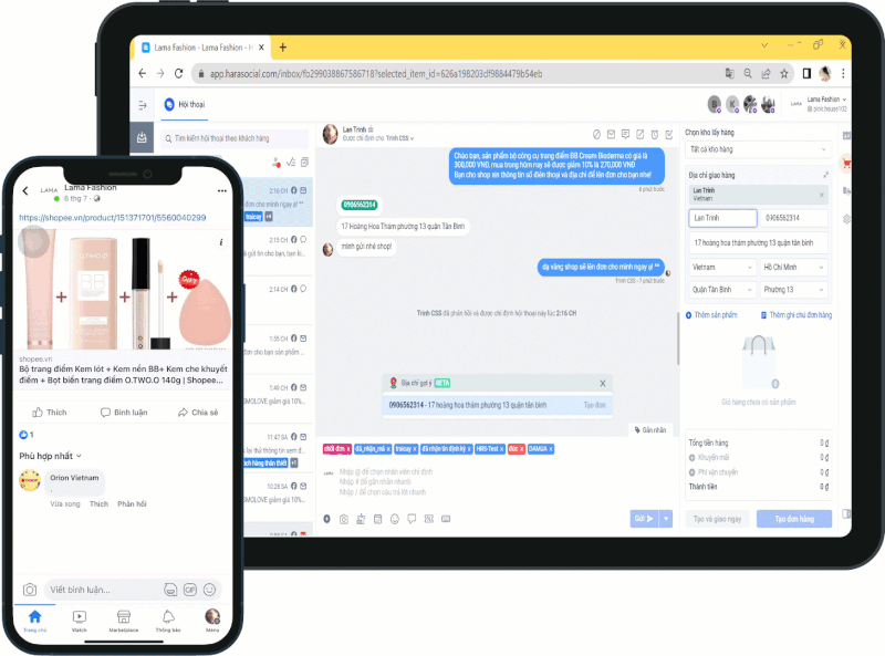 Phần mềm Haravan phù hợp với cả shop online và offline