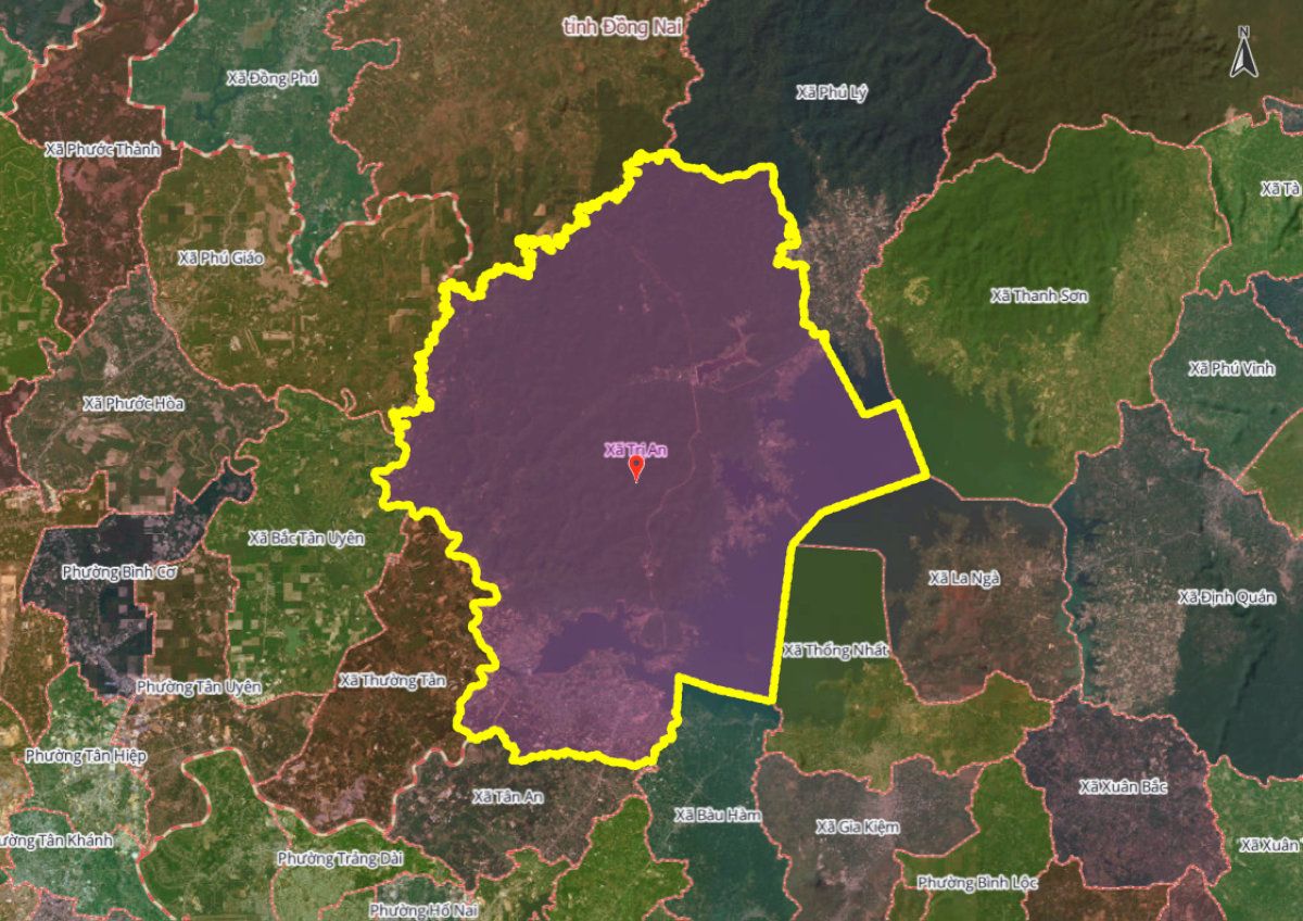 Bản đồ xã Trị An mới