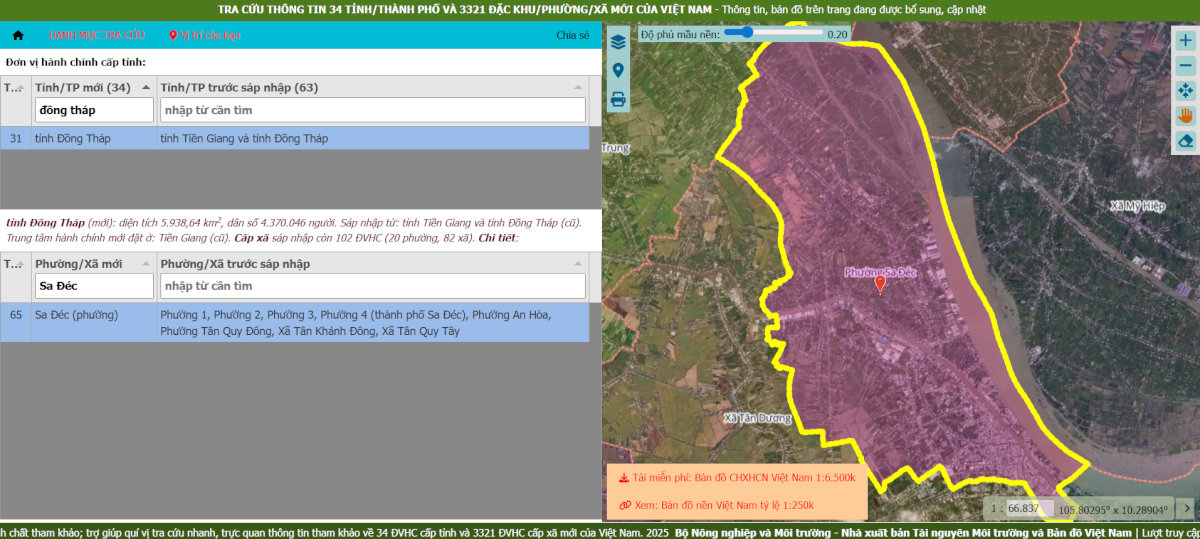 Cách tra cứu bản đồ minh họa khu vực Thành phố Sa Đéc