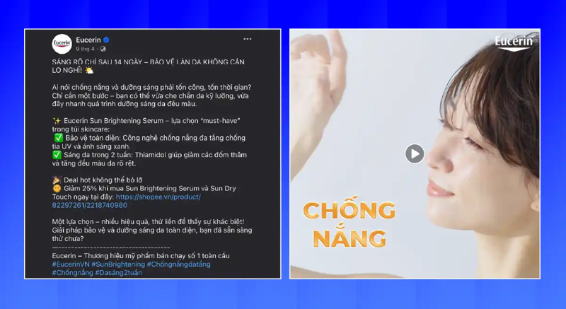 Mẫu bài đăng bán hàng online trên Facebook có chứa video ngắn khá phổ biến hiện nay