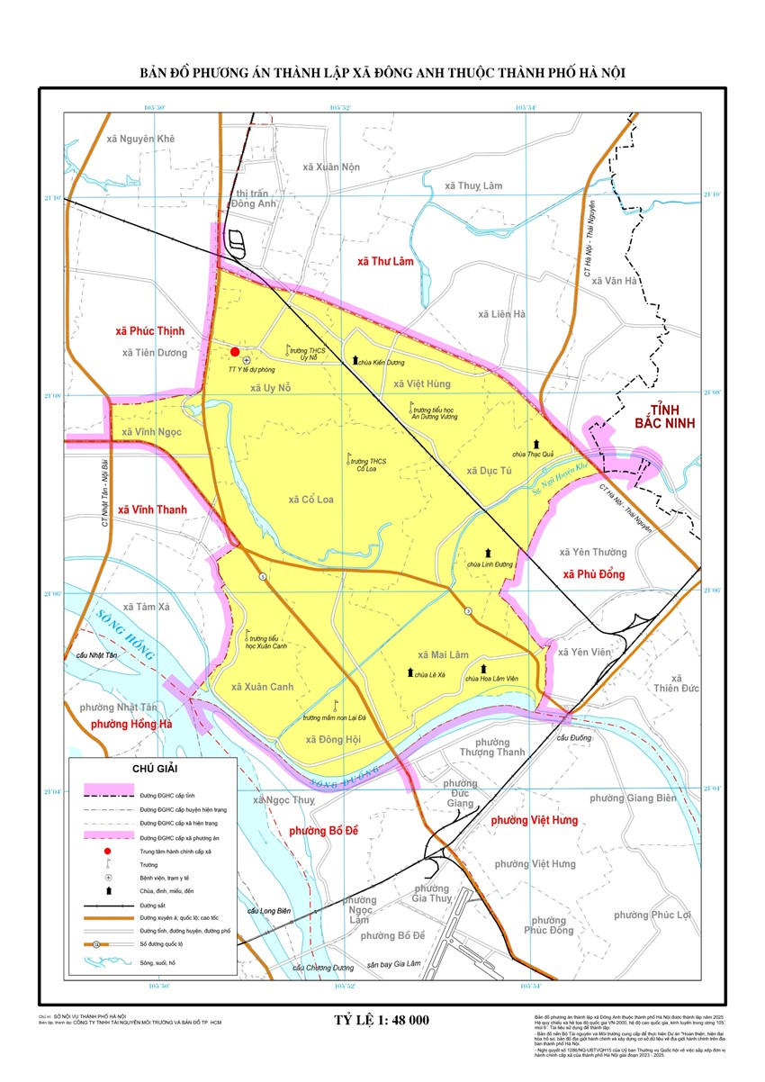 Bản đồ Xã Đông Anh mới sau sáp nhập 2025