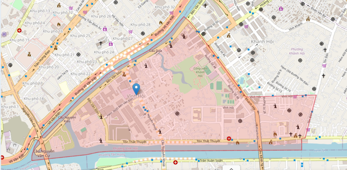 Hình ảnh bản đồ Phường Vĩnh Hội mới được thành lập từ sự sáp nhập của Phường 1, Phường 3 và một phần Phường 2, Phường 4 cũ