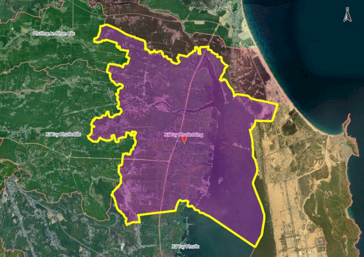 Hình ảnh bản đồ xã Tuy Phước Đông mới