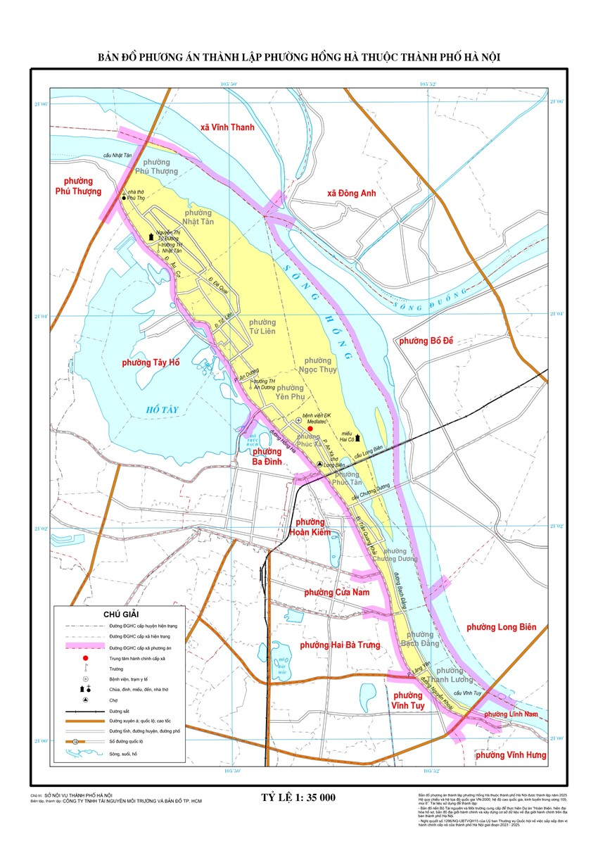 Hình ảnh bản đồ phường Hồng Hà mới