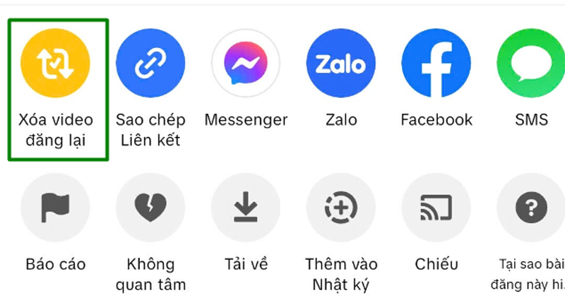 Chọn Xóa bài đăng lại ngay lập tức để hoàn tác hành động bấm nhầm