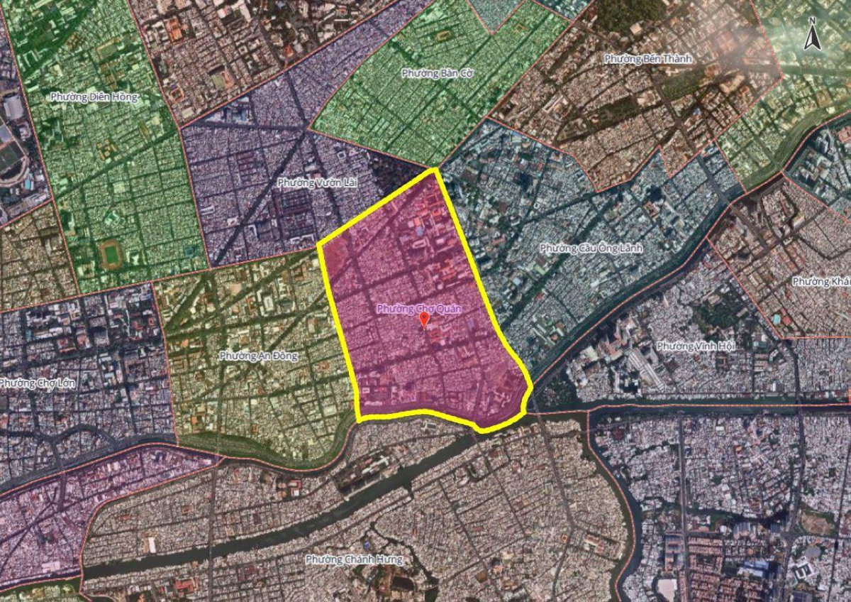 Bản đồ địa giới hành chính phường Chợ Quán sau sáp nhập 2025
