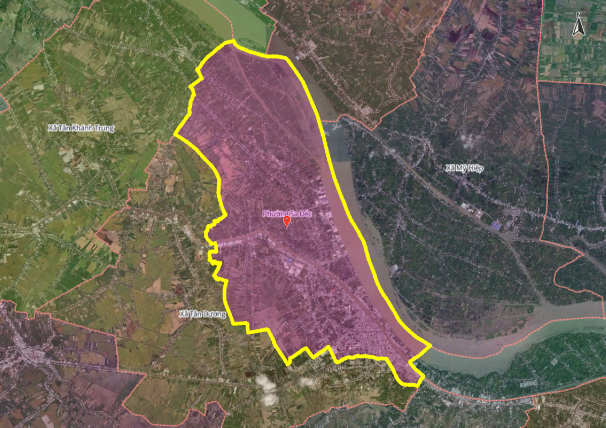 Hình ảnh bản đồ phường Sa Đéc mới