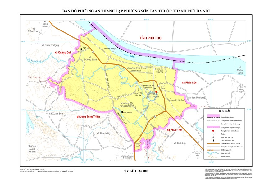 Hình ảnh bản đồ xã Sơn Tây mới