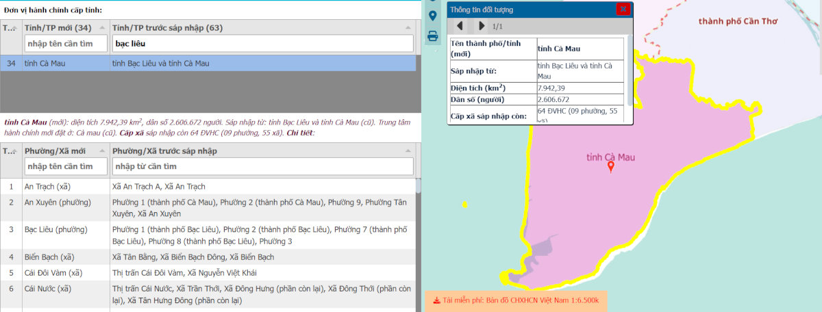 Tra cứu thông tin xã phường sau sáp nhập dễ dàng trên bản đồ số