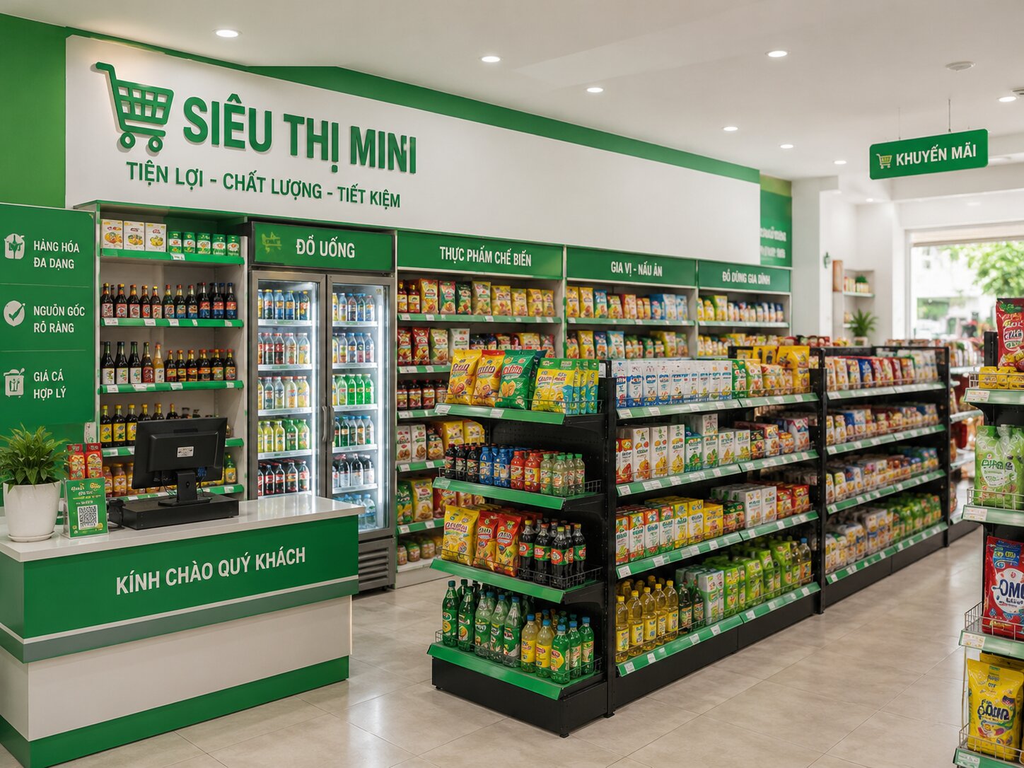 Mô hình siêu thị mini ở nông thôn với cách bố trí hàng hóa khoa học, phù hợp khởi nghiệp vốn khoảng 100 triệu đồng.