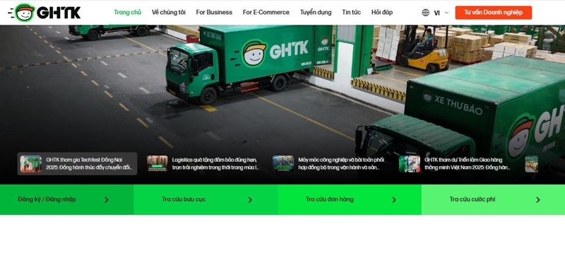 Khách hàng có thể tra cứu cước phí vận chuyển ngay trên website GHTK