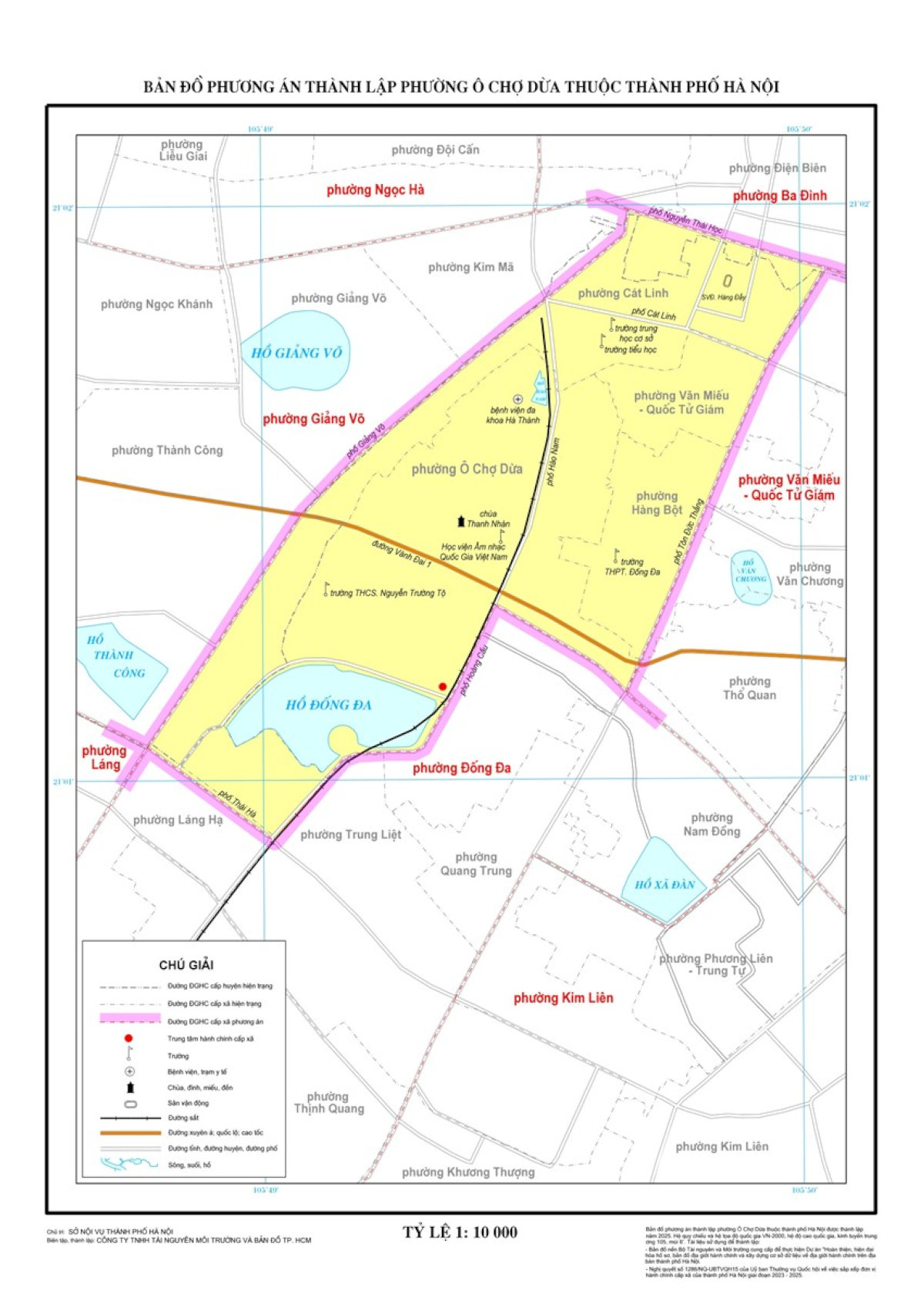 Hình ảnh bản đồ phường Ô Chợ Dừa mới